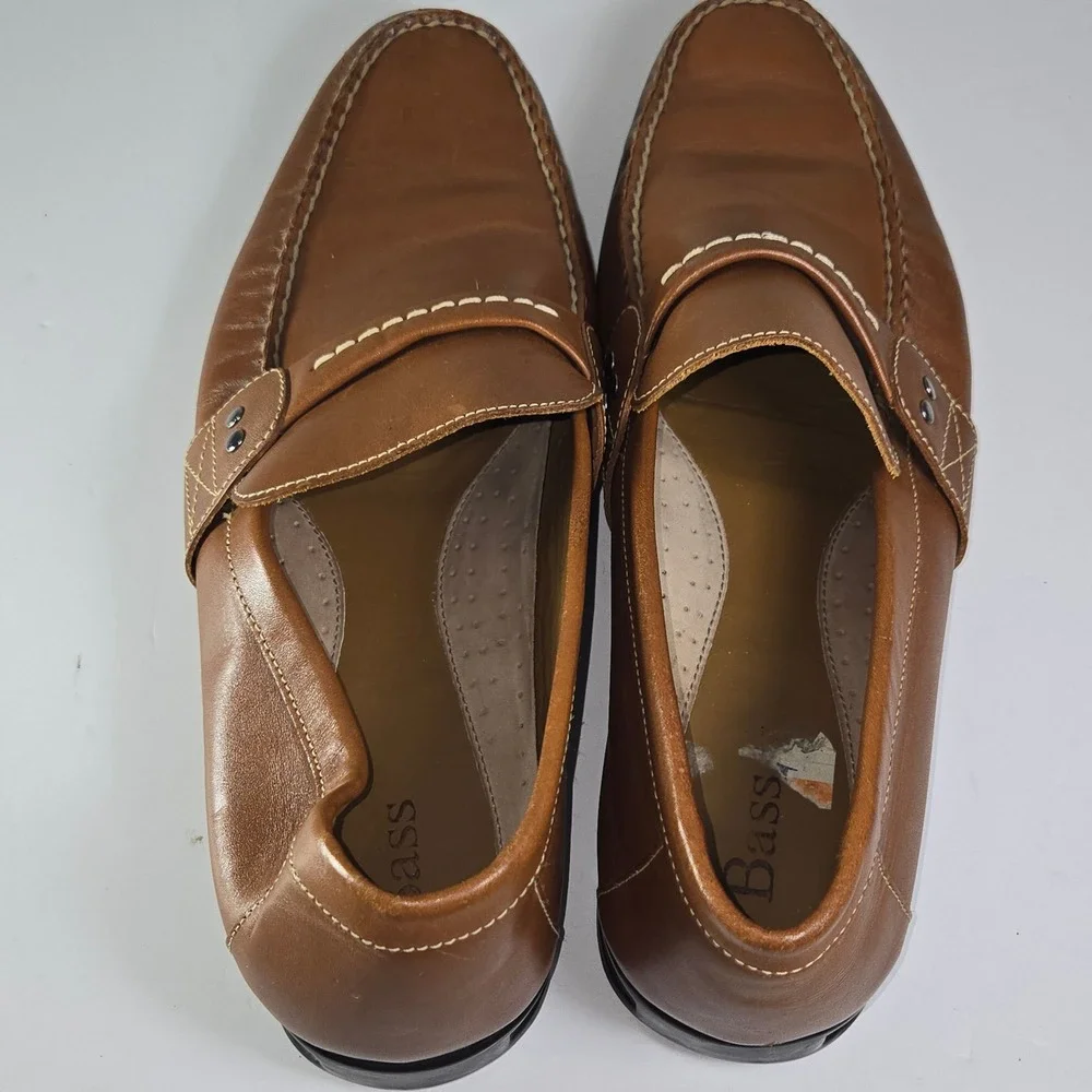 Bass Mens Vesper Leather Loafer Shoes Brown Size 13M Made in Brazil